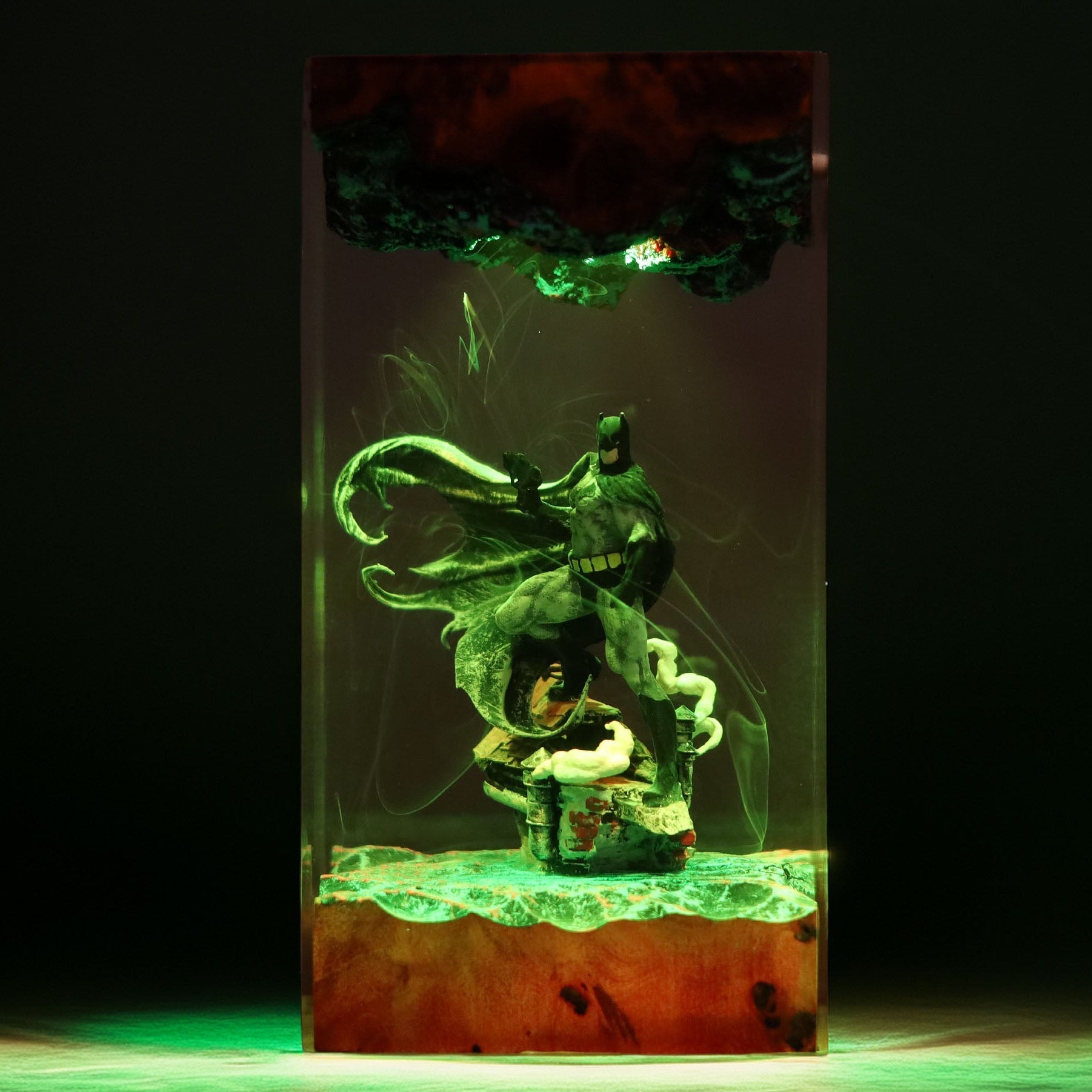 Caped Night Vigilante Resin Lamp