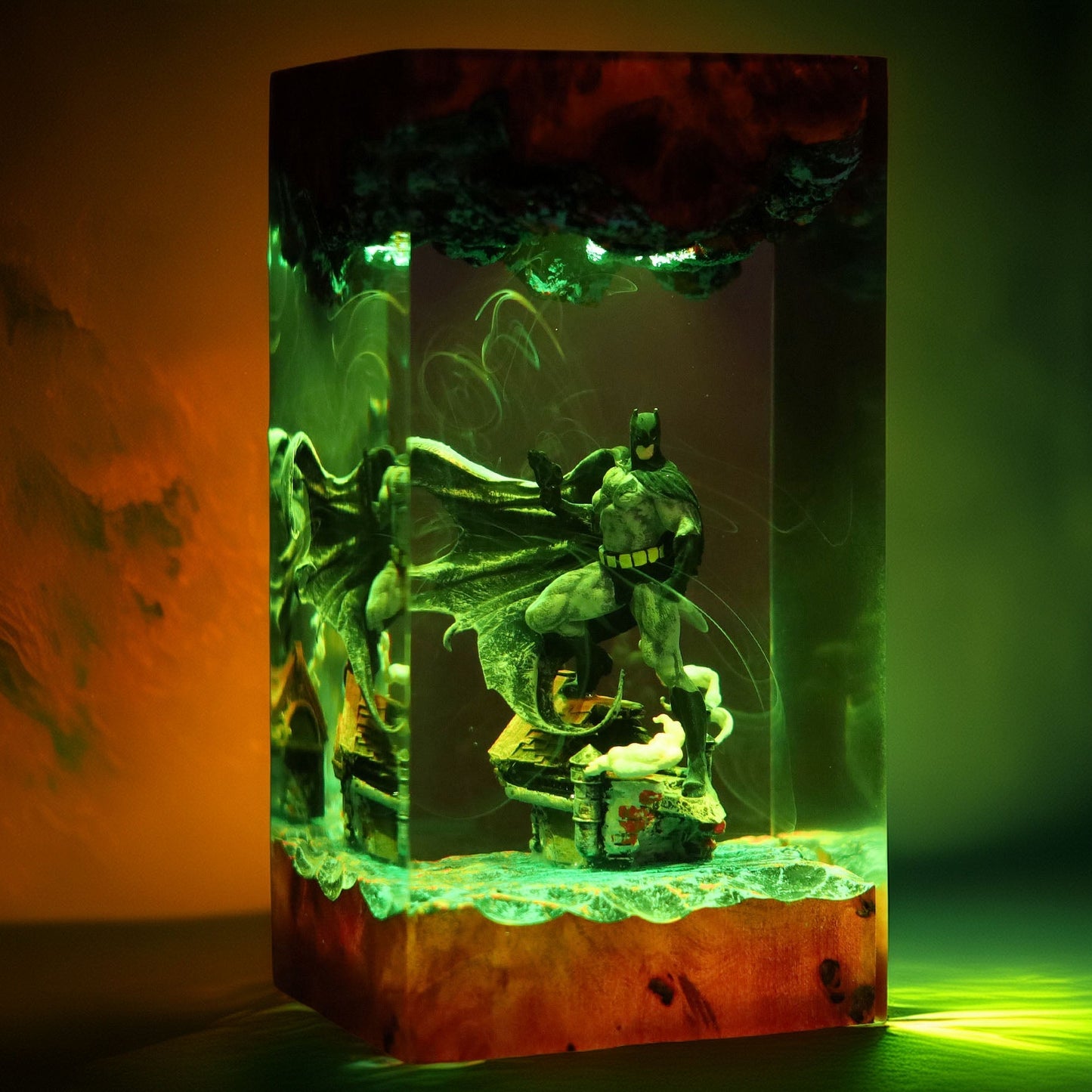 Caped Night Vigilante Resin Lamp