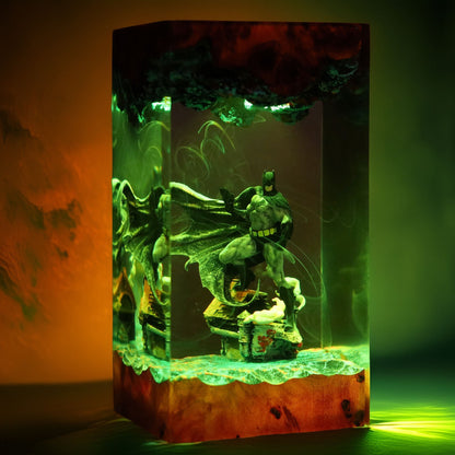 Caped Night Vigilante Resin Lamp