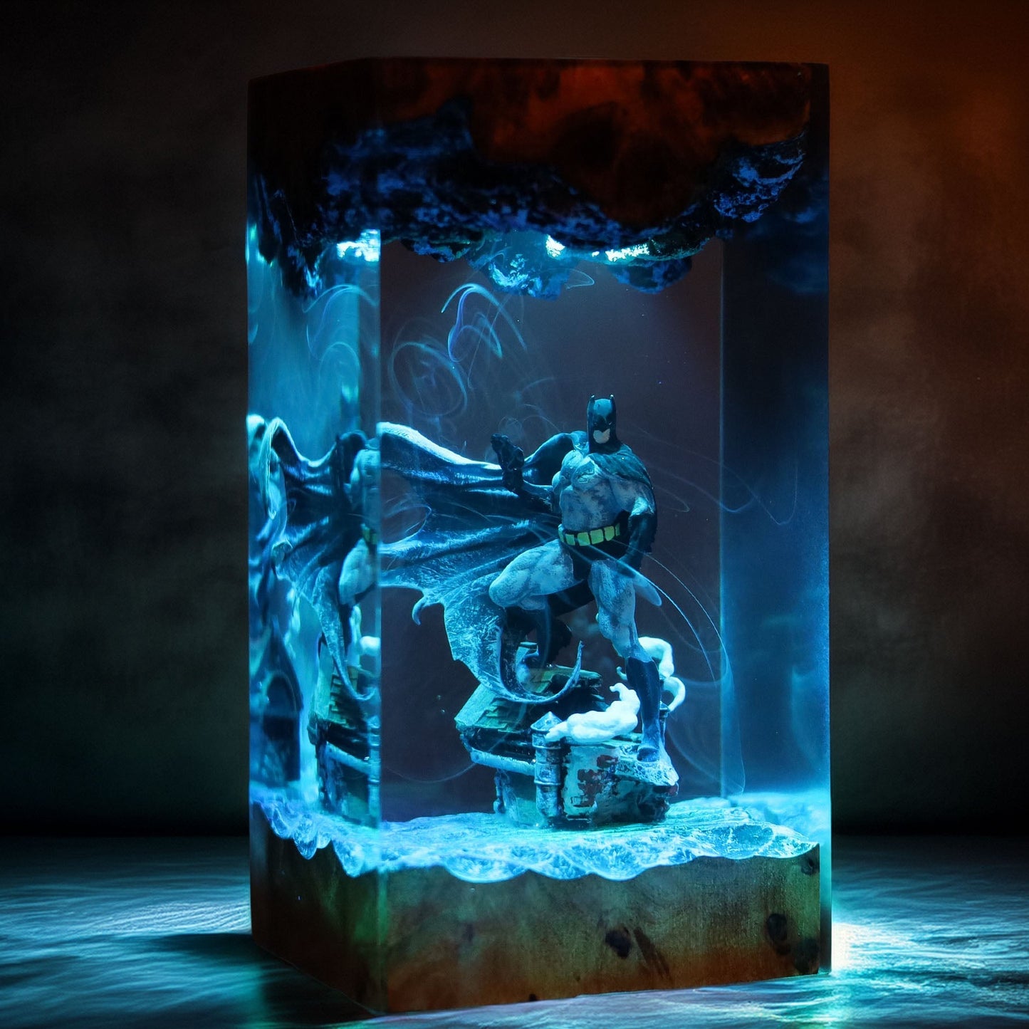 Caped Night Vigilante Resin Lamp