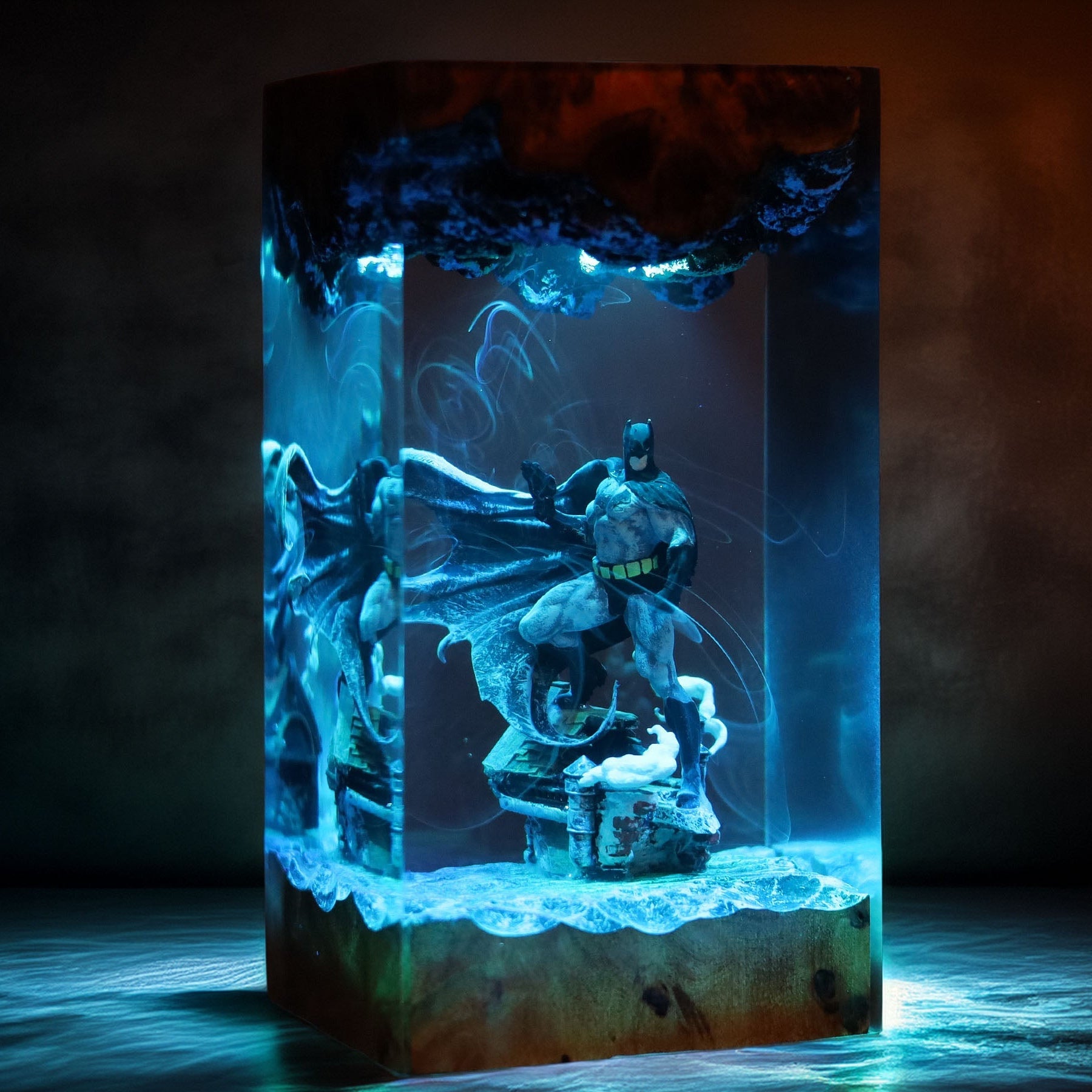 Caped Night Vigilante Resin Lamp