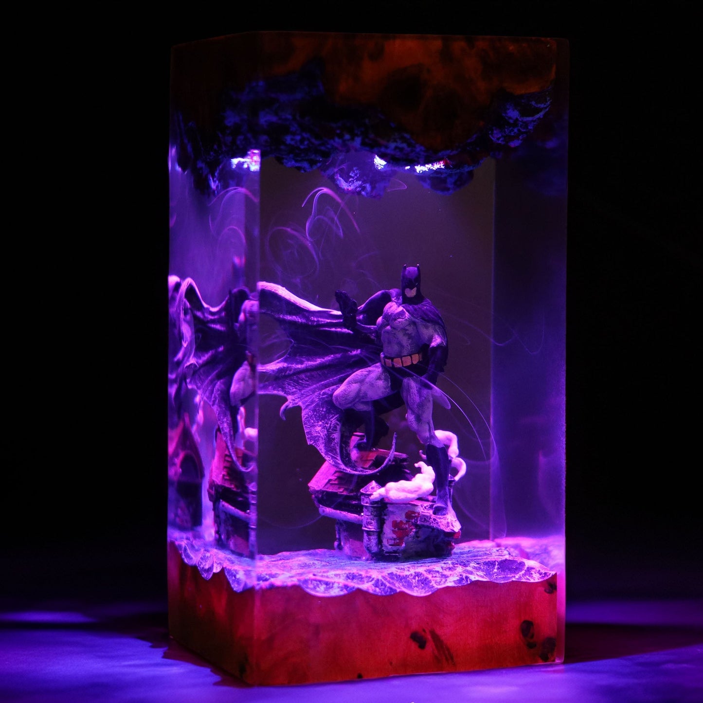Caped Night Vigilante Resin Lamp