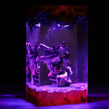 Caped Night Vigilante Resin Lamp