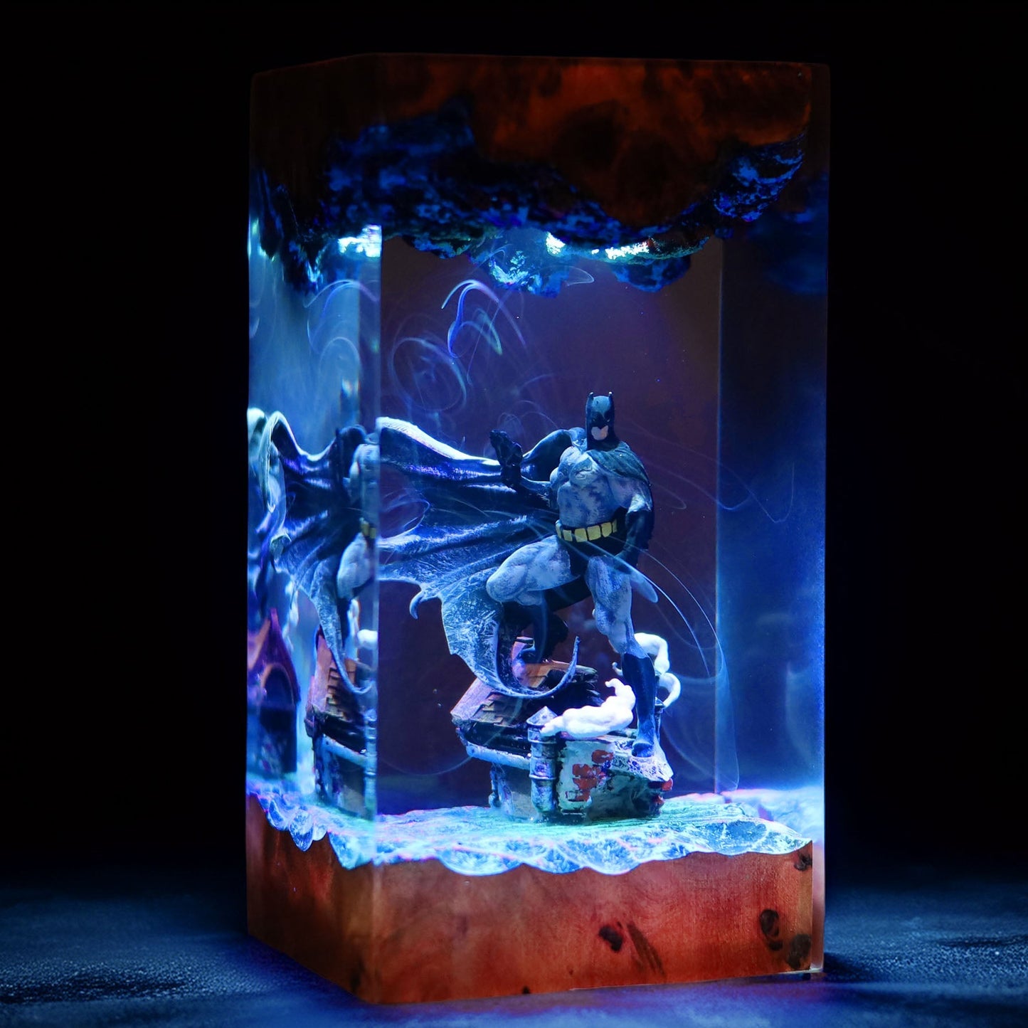 Caped Night Vigilante Resin Lamp
