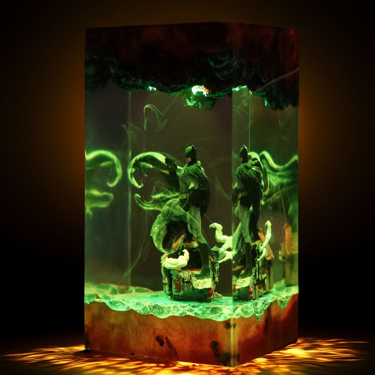 Caped Night Vigilante Resin Lamp