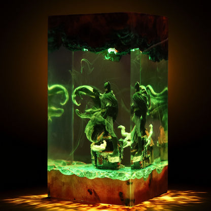 Caped Night Vigilante Resin Lamp