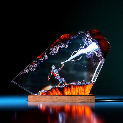 Star-Shield Patriot Resin Lamp 02