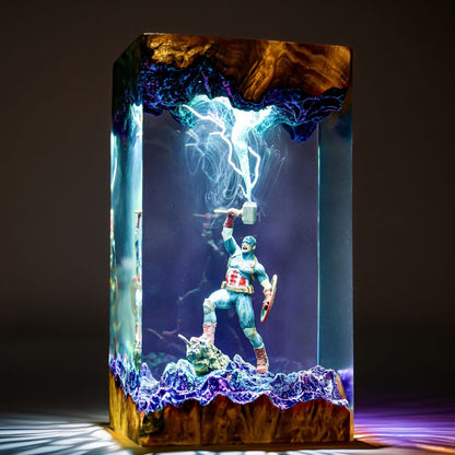 Star-Shield Patriot Resin Lamp