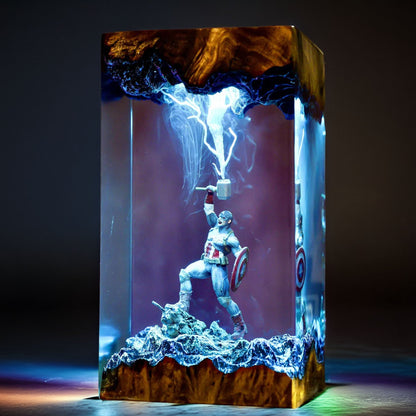 Star-Shield Patriot Resin Lamp