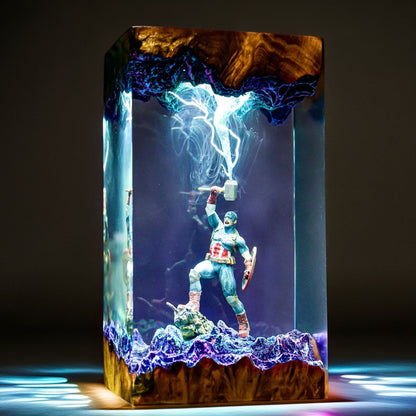 Star-Shield Patriot Resin Lamp