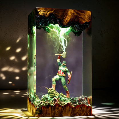 Star-Shield Patriot Resin Lamp