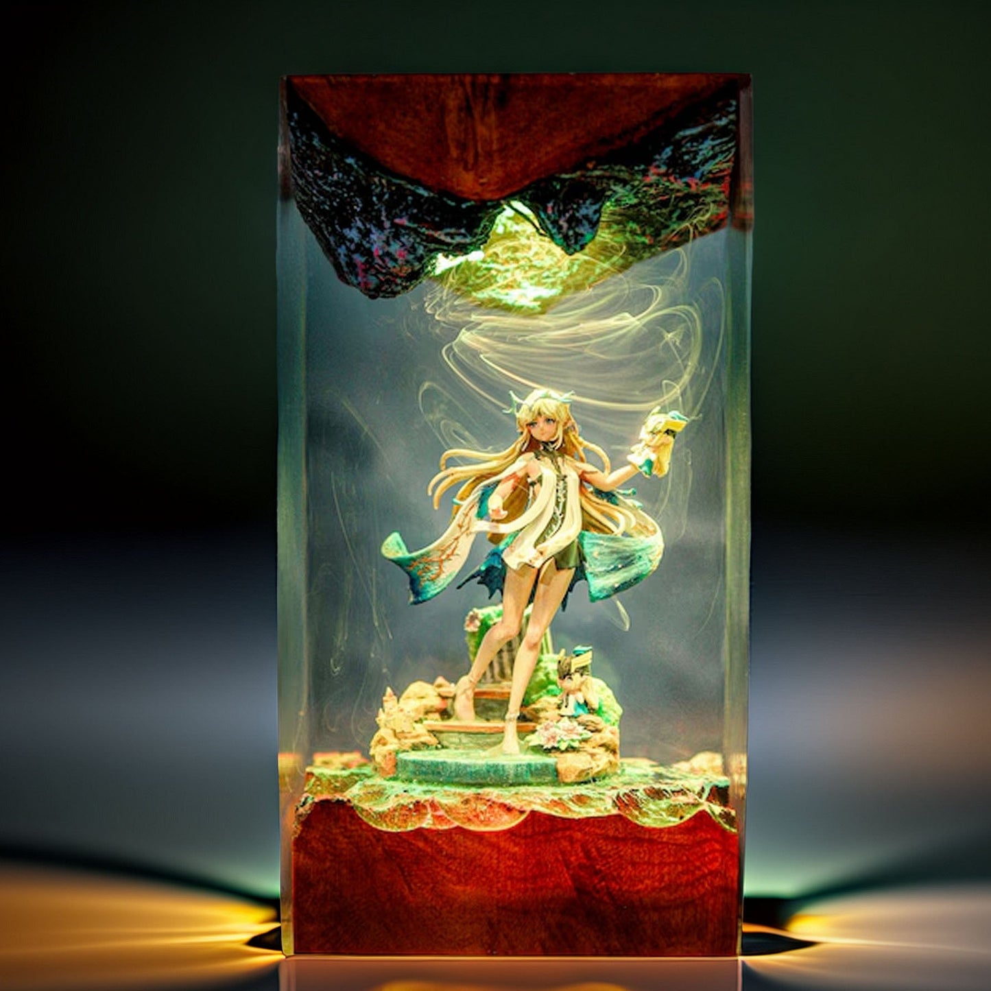 Tide Forged Sword Maiden Resin Lamp