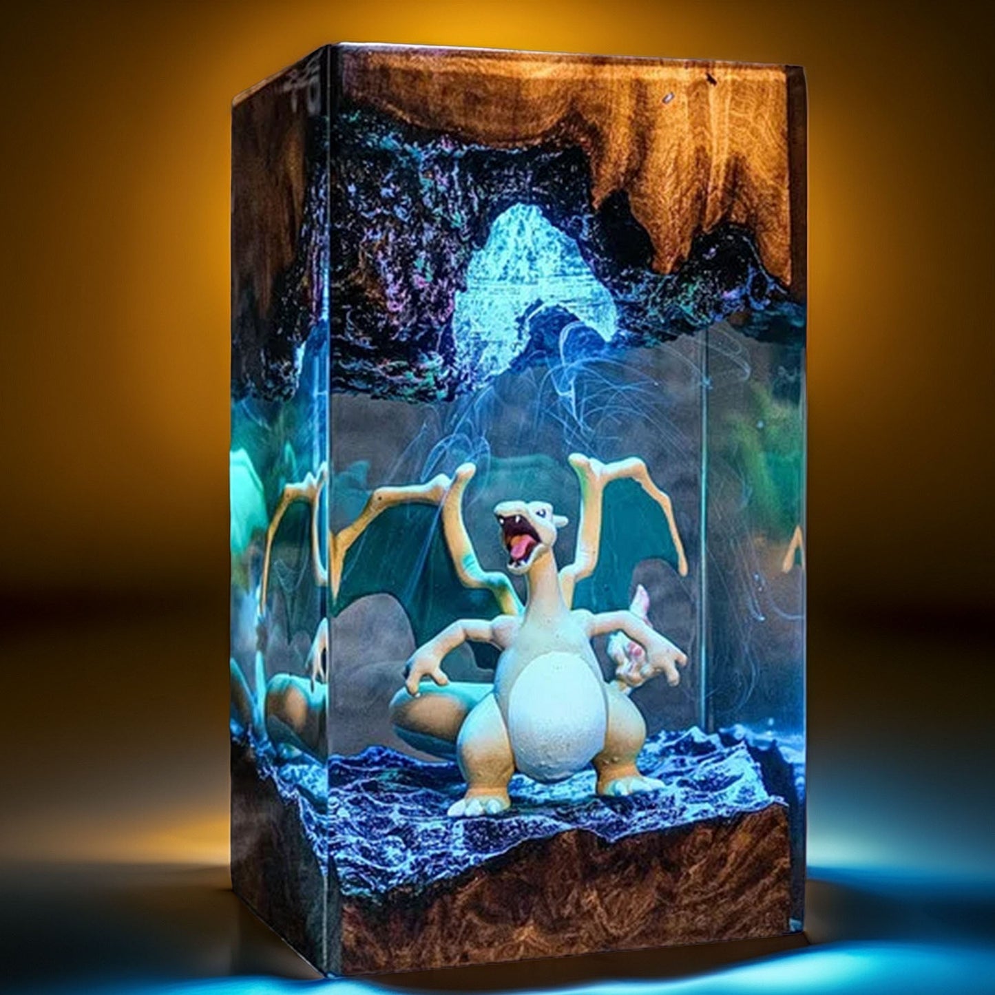 Volcanic Wyrm Resin Lamp