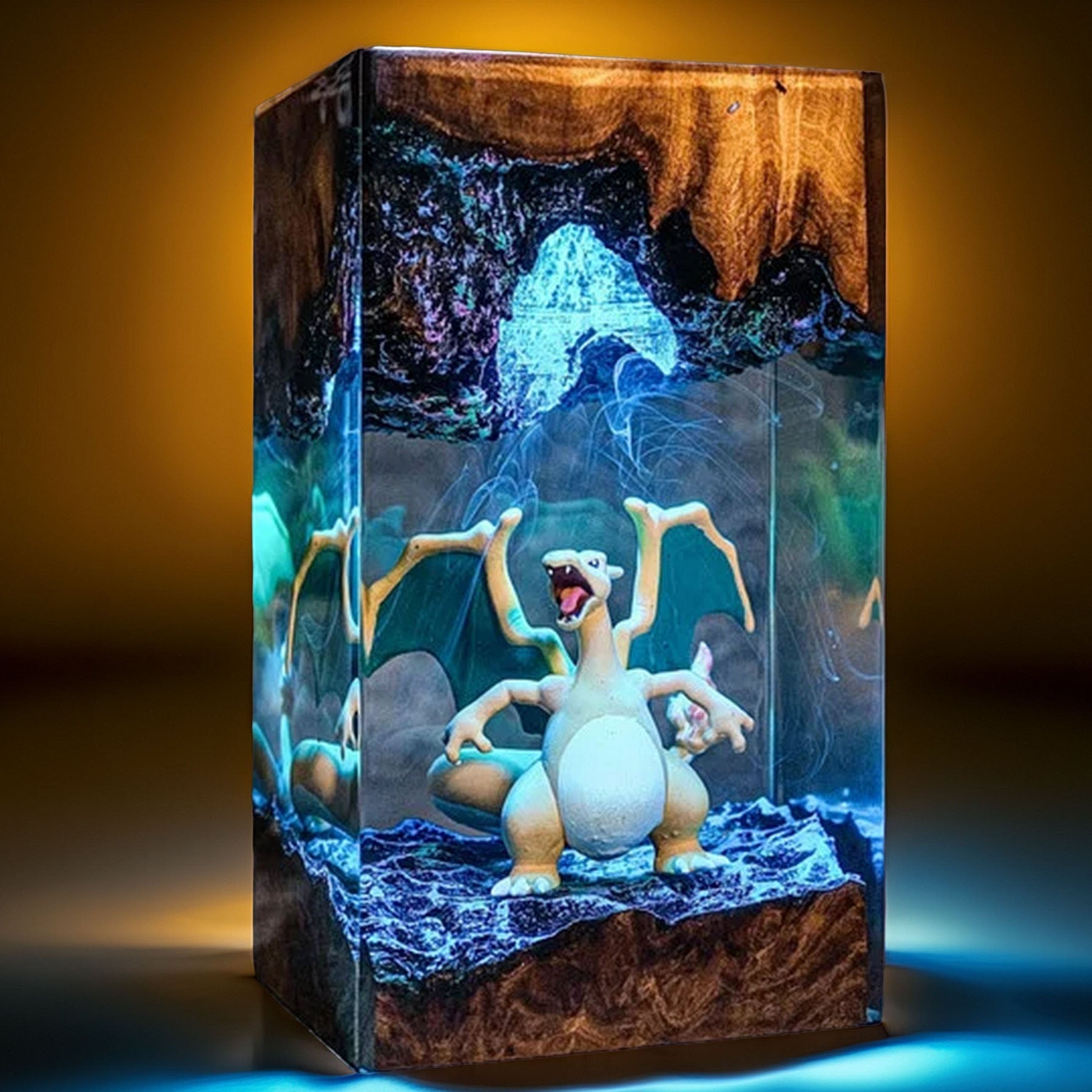 Volcanic Wyrm Resin Lamp