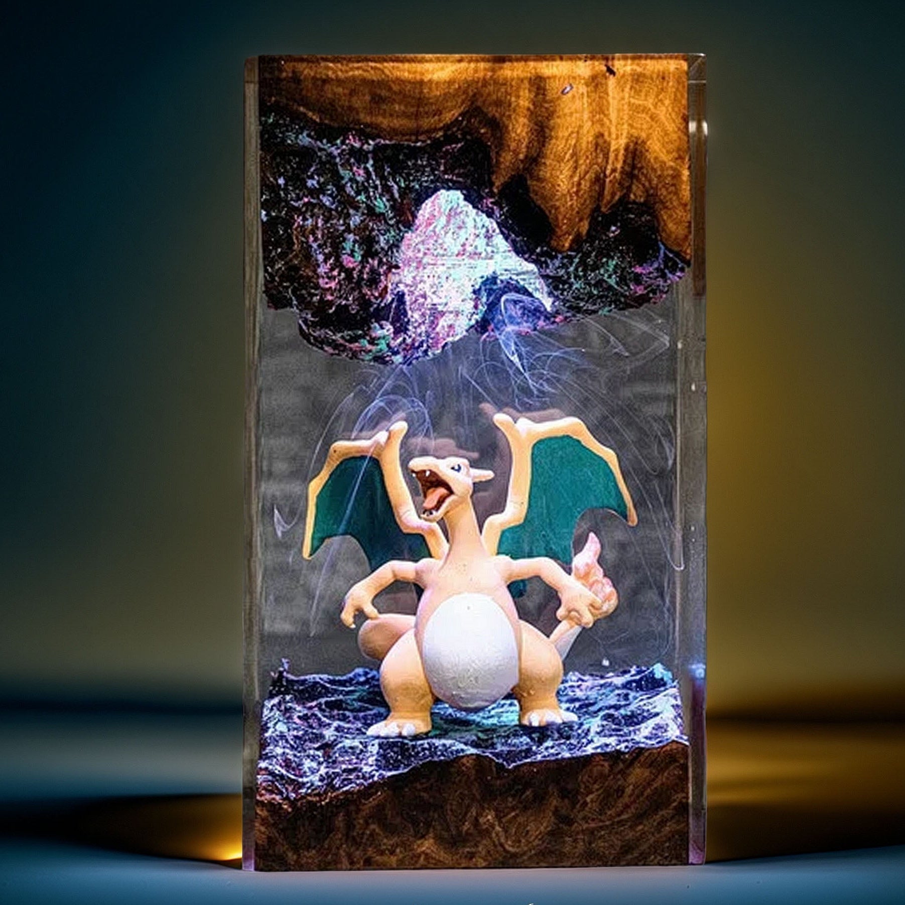 Volcanic Wyrm Resin Lamp