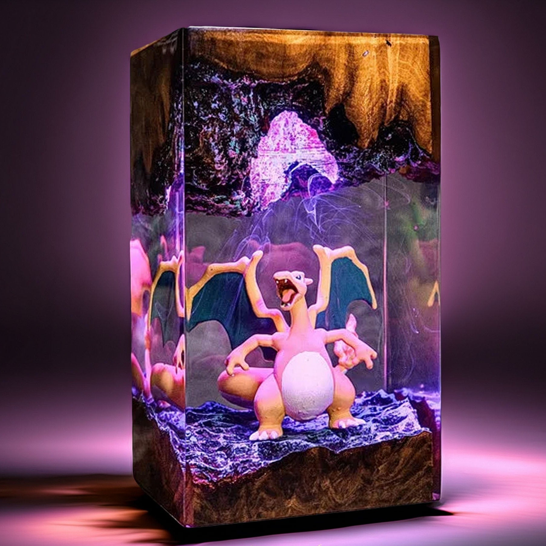 Volcanic Wyrm Resin Lamp