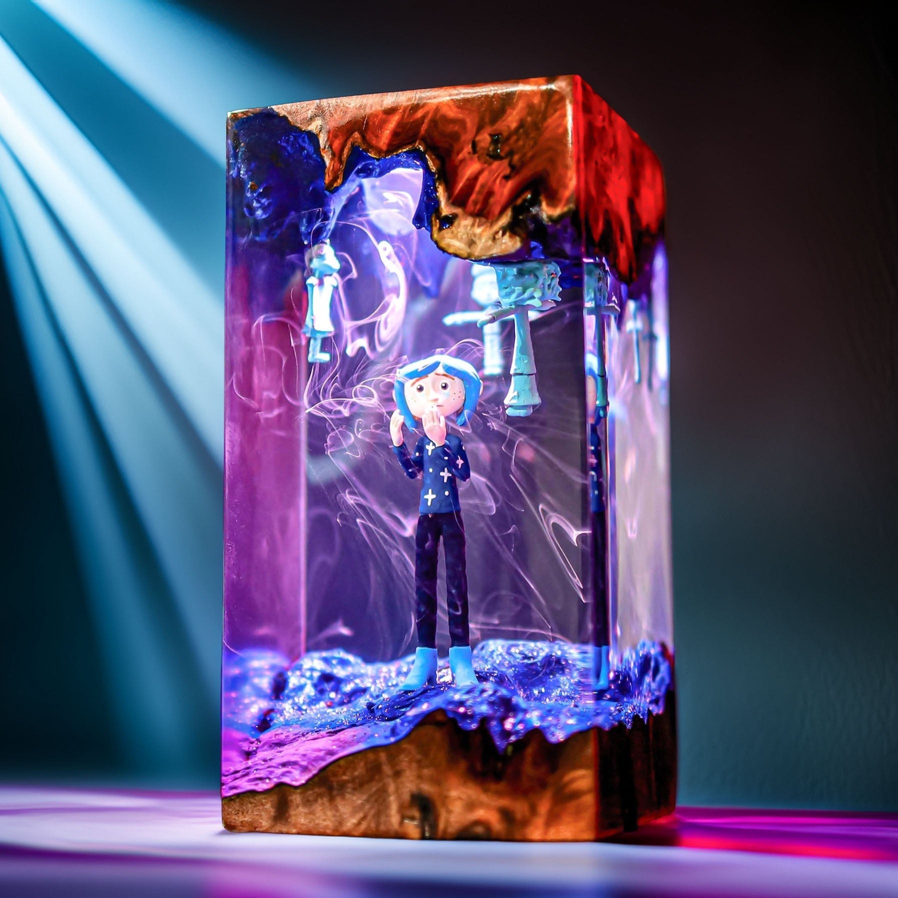 Button Eyed Girl Resin Lamp