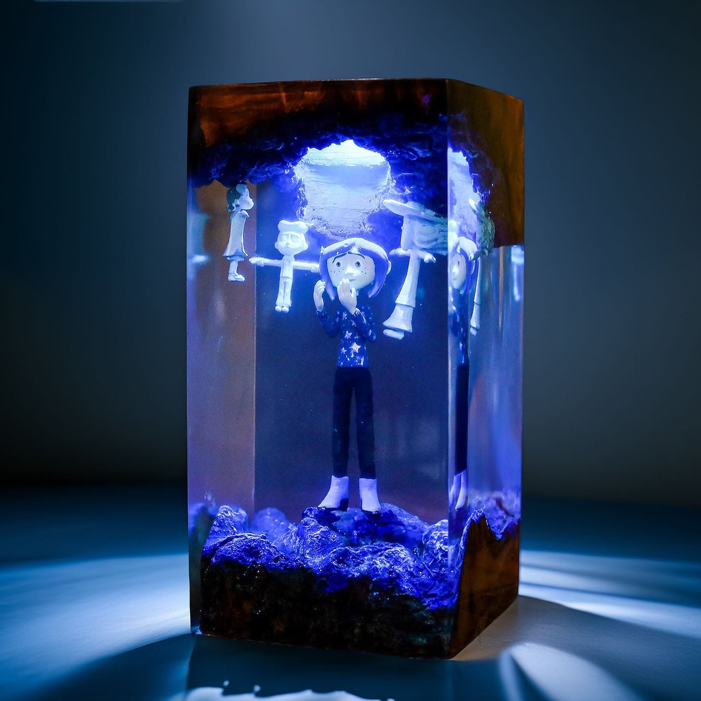 Button Eyed Girl Resin Lamp