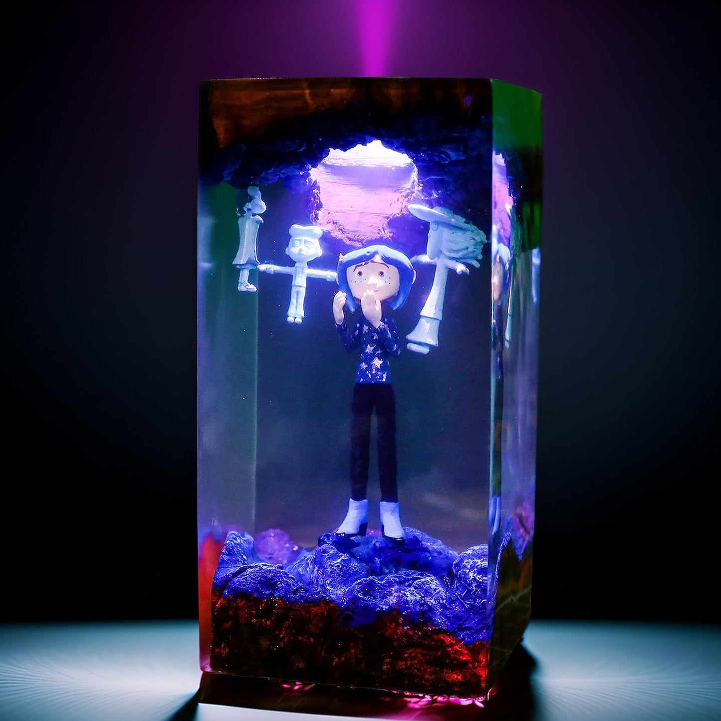 Button Eyed Girl Resin Lamp