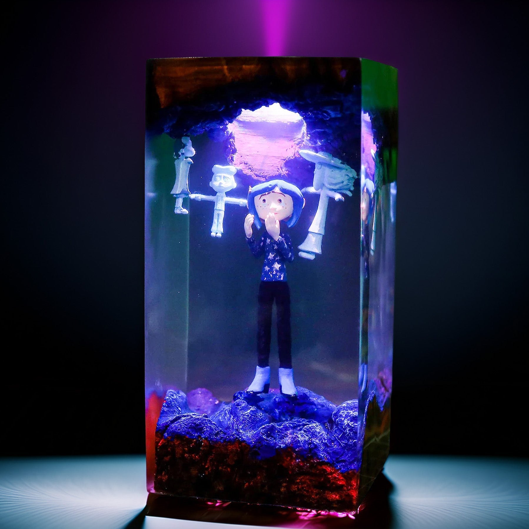 Button Eyed Girl Resin Lamp