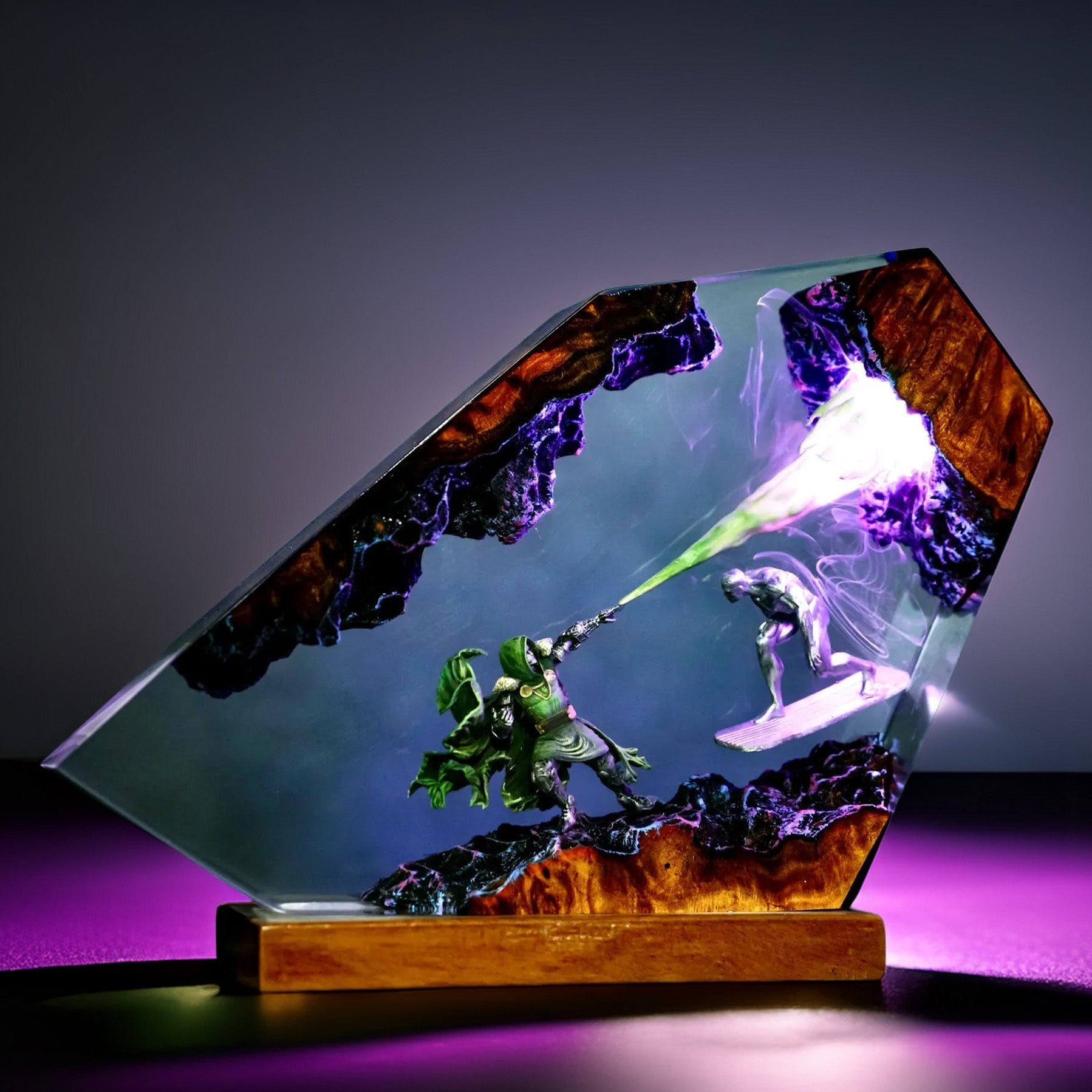 Iron-Masked Sorcerer vs Cosmic Silver Rider Resin Lamp