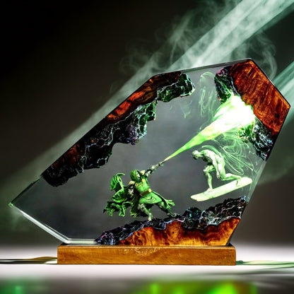 Iron-Masked Sorcerer vs Cosmic Silver Rider Resin Lamp