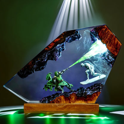 Iron-Masked Sorcerer vs Cosmic Silver Rider Resin Lamp
