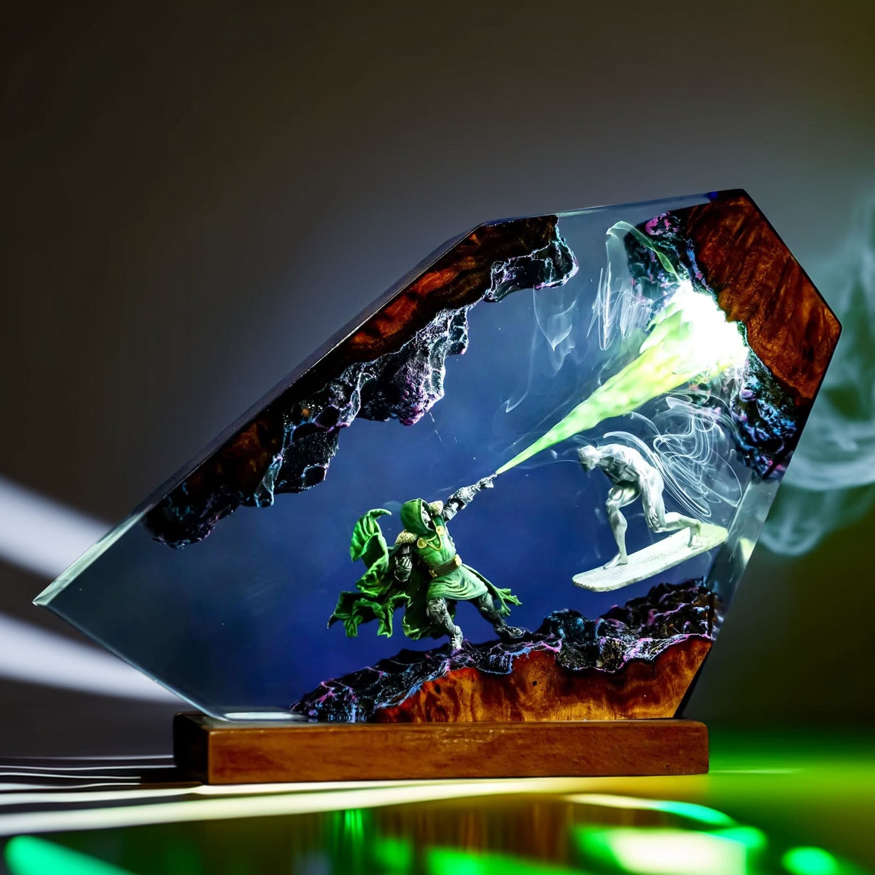 Iron-Masked Sorcerer vs Cosmic Silver Rider Resin Lamp