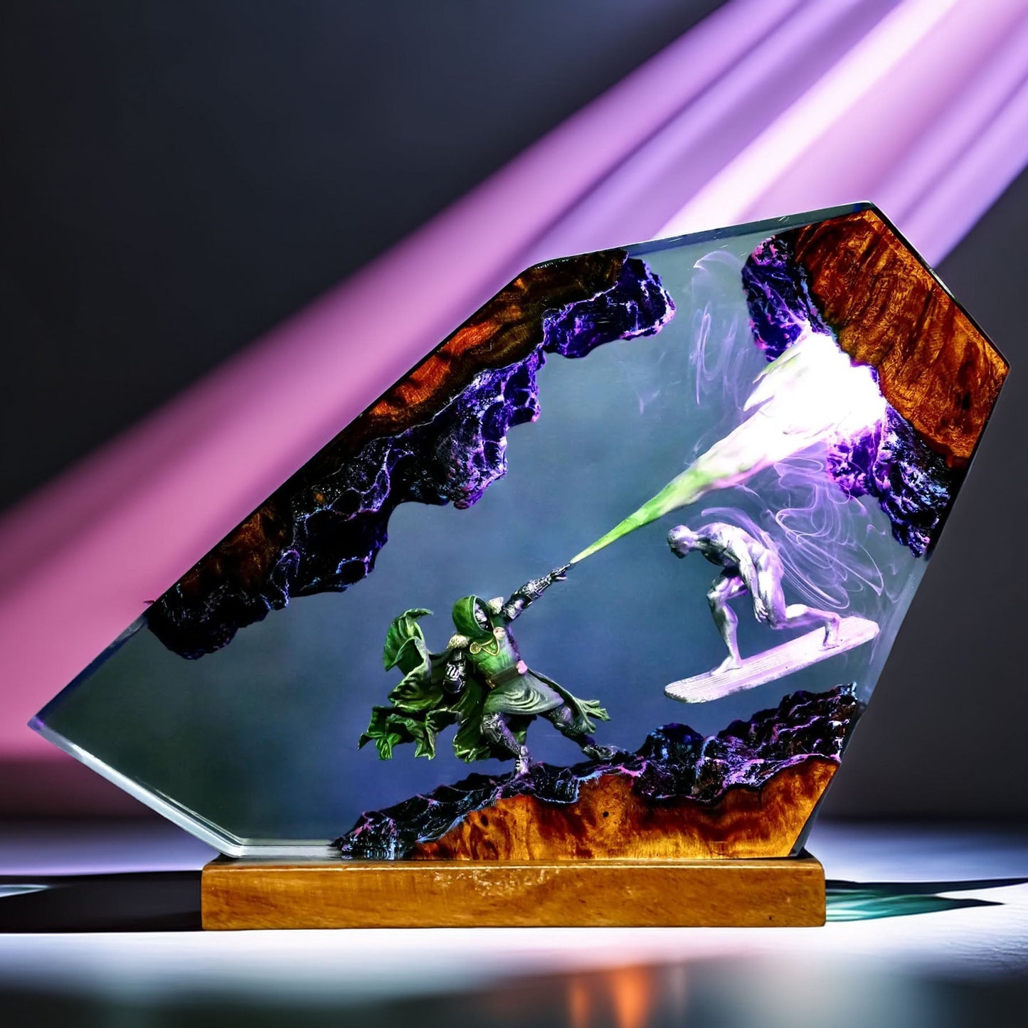 Iron-Masked Sorcerer vs Cosmic Silver Rider Resin Lamp