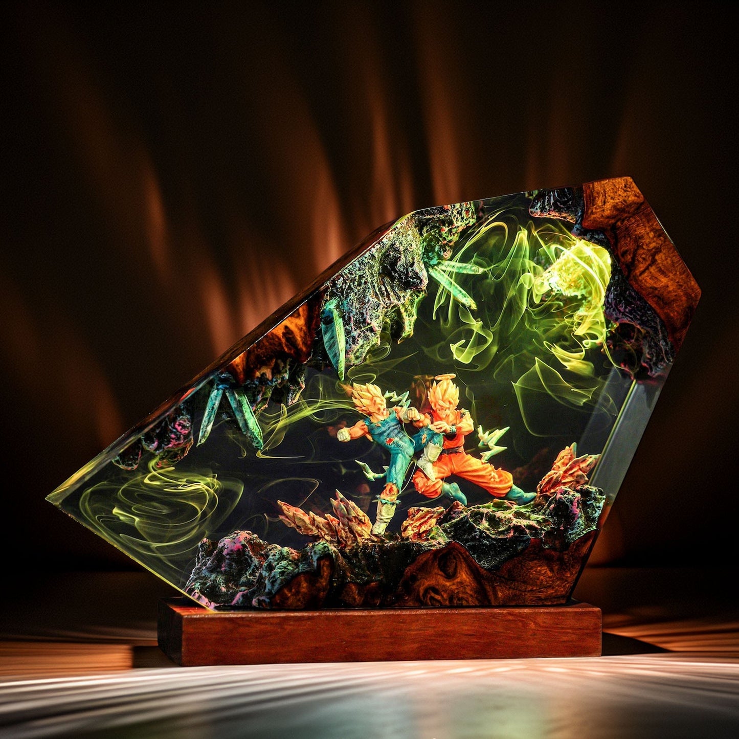 Cosmic Warrior Vs Royal Pride Warrior Resin Lamp