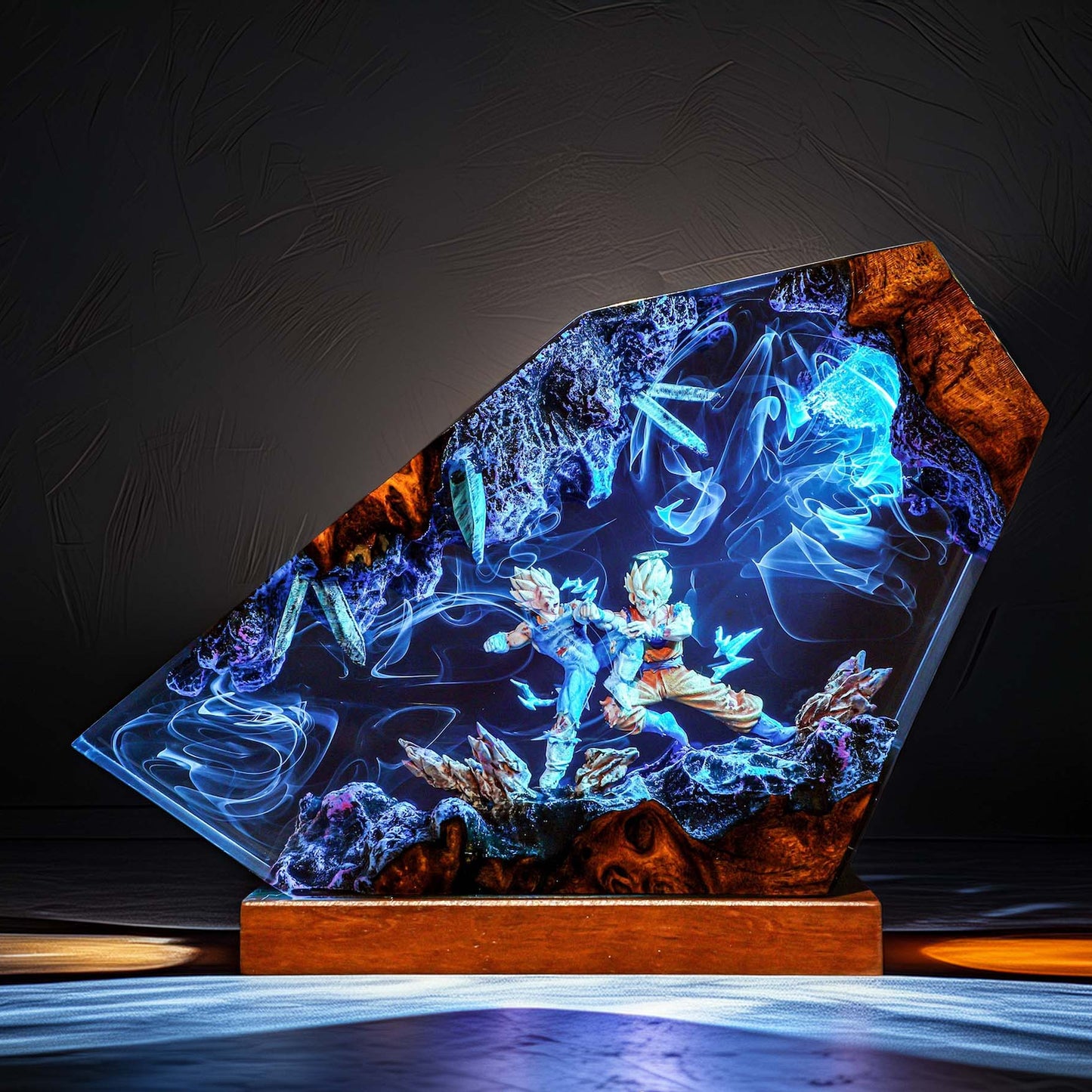 Cosmic Warrior Vs Royal Pride Warrior Resin Lamp