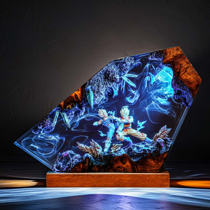 Cosmic Warrior Vs Royal Pride Warrior Resin Lamp