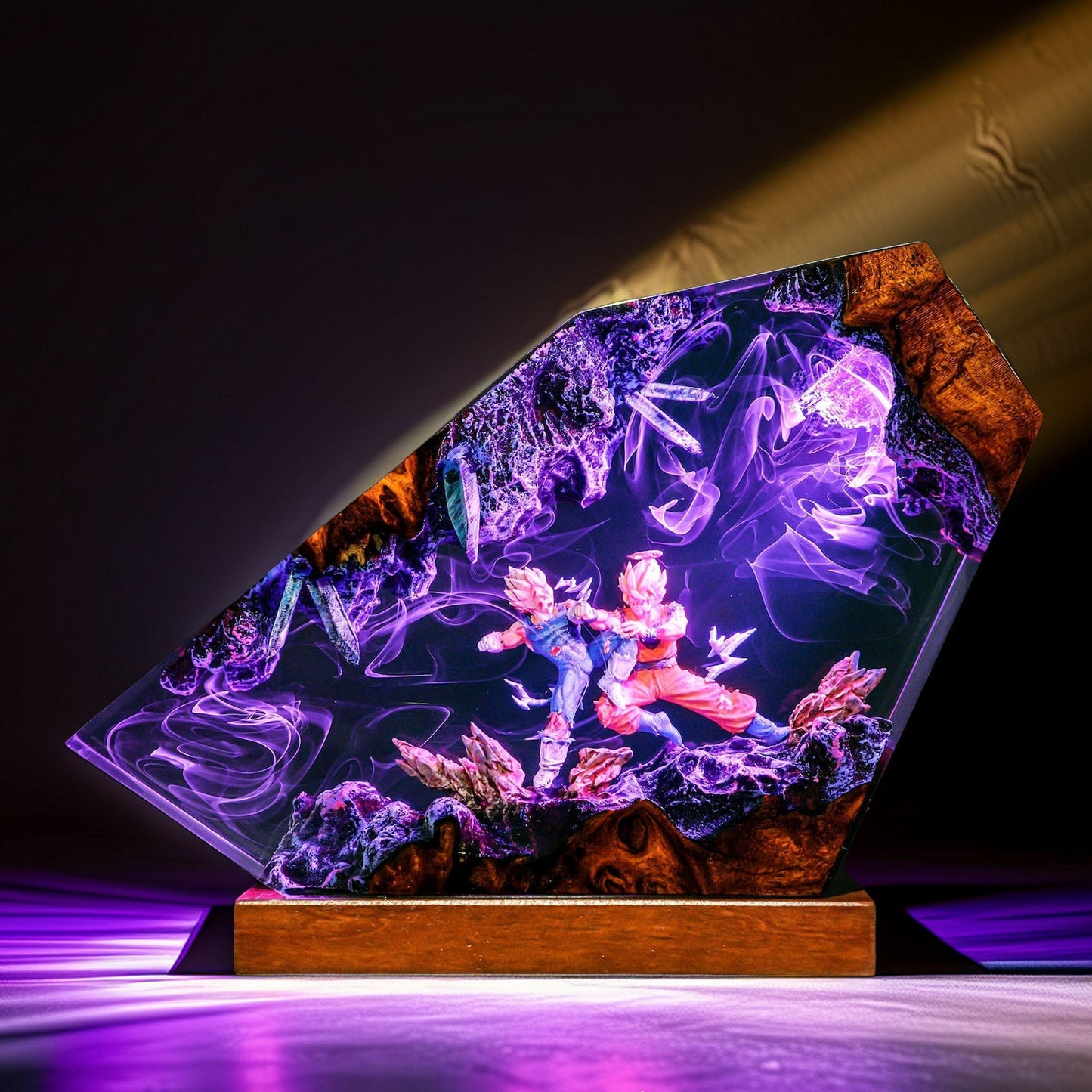Cosmic Warrior Vs Royal Pride Warrior Resin Lamp