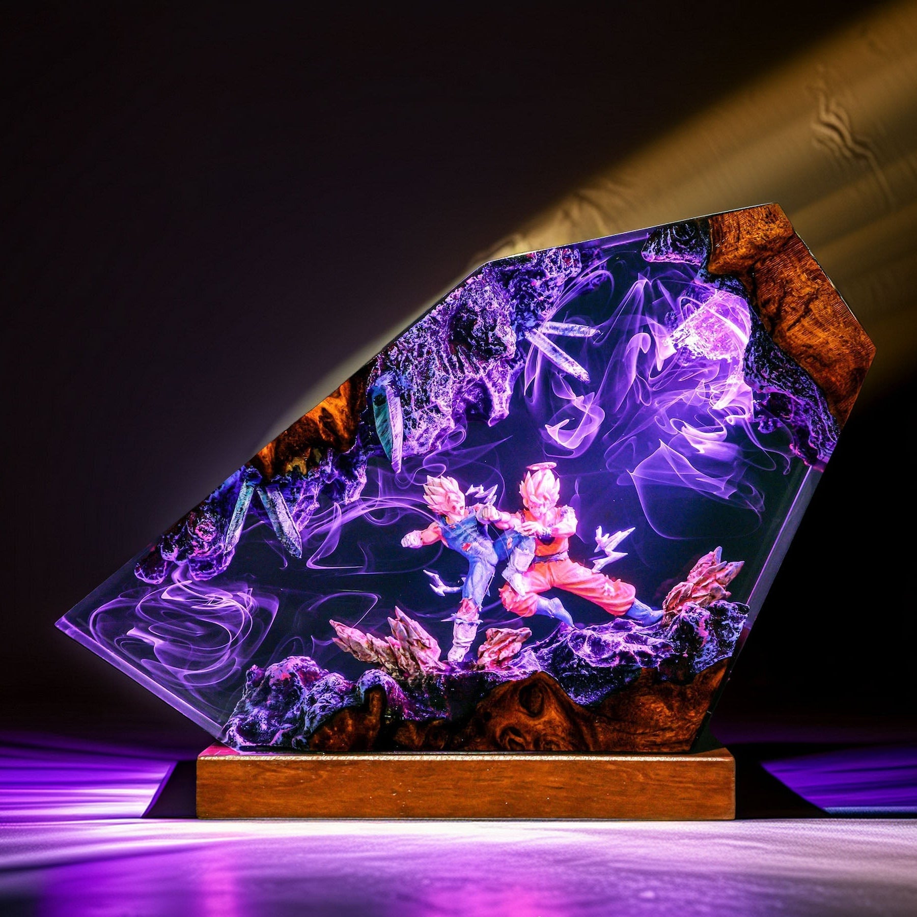 Cosmic Warrior Vs Royal Pride Warrior Resin Lamp