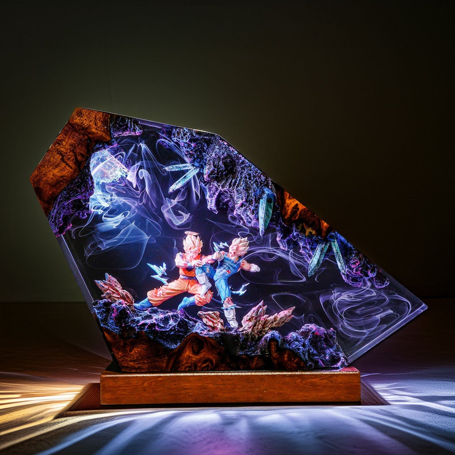 Cosmic Warrior Vs Royal Pride Warrior Resin Lamp