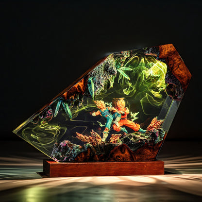 Cosmic Warrior Vs Royal Pride Warrior Resin Lamp
