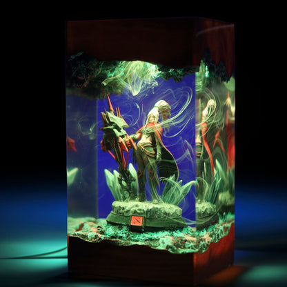 Shadow Elven Archer Resin Lamp