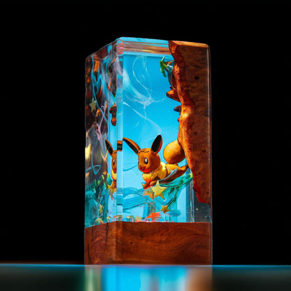 Adaptive Forest Pup Resin Lamp