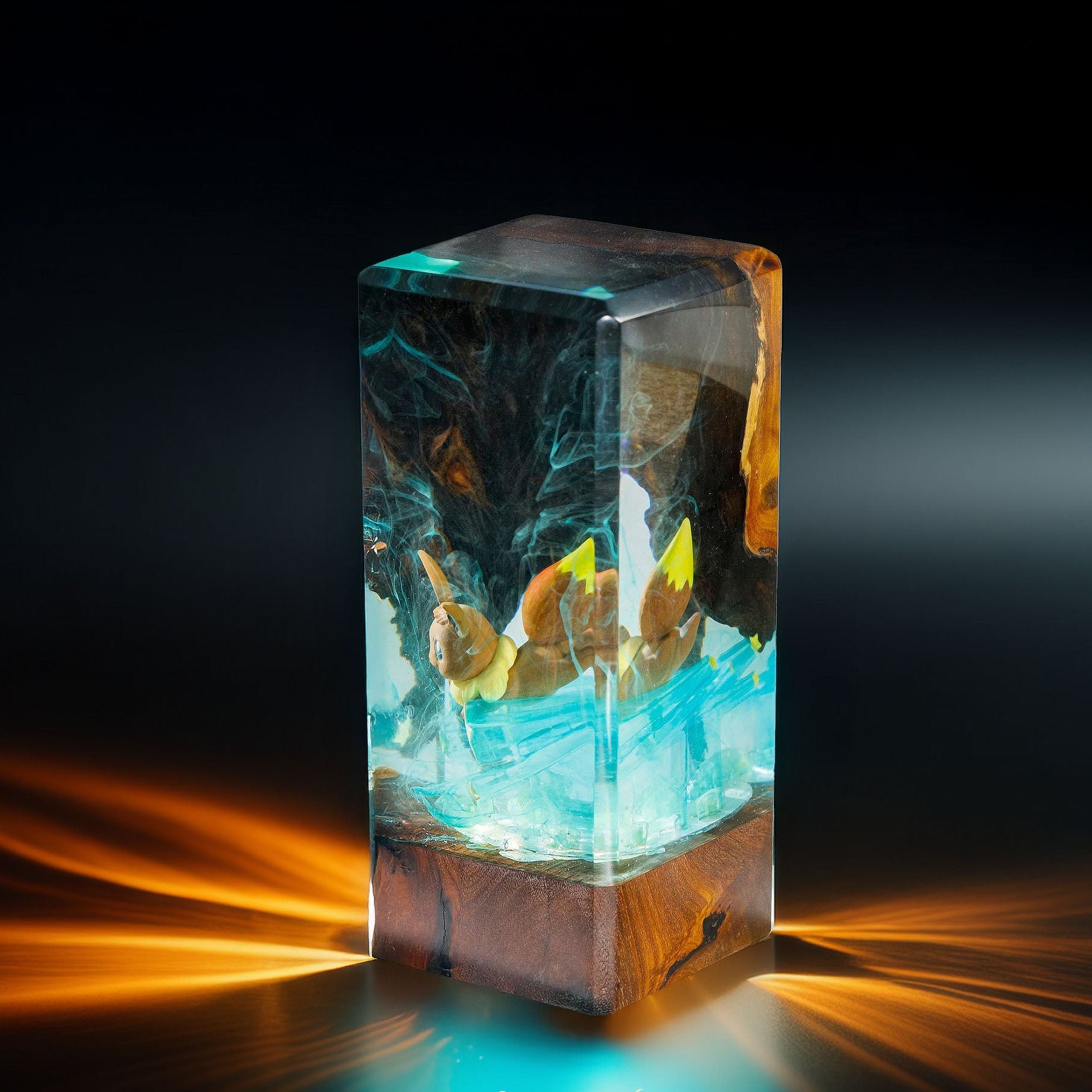Adaptive Forest Pup Resin Lamp