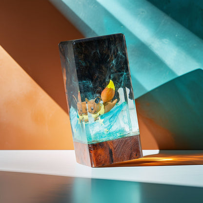 Adaptive Forest Pup Resin Lamp