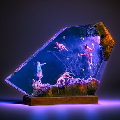 Telekinetic Girl Vs Beast Resin Lamp
