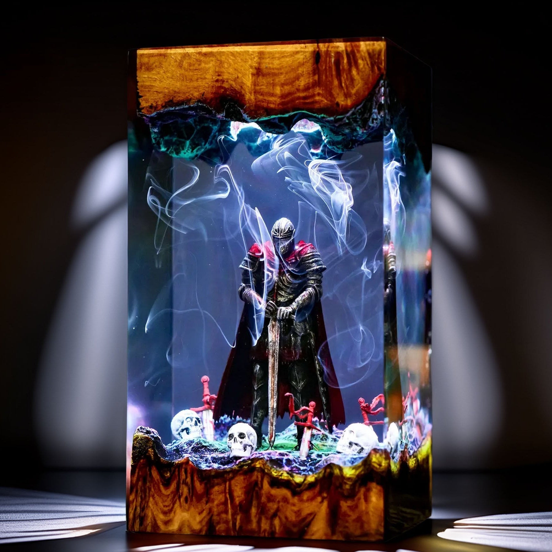 Cursed Crimson Knight Resin Lamp