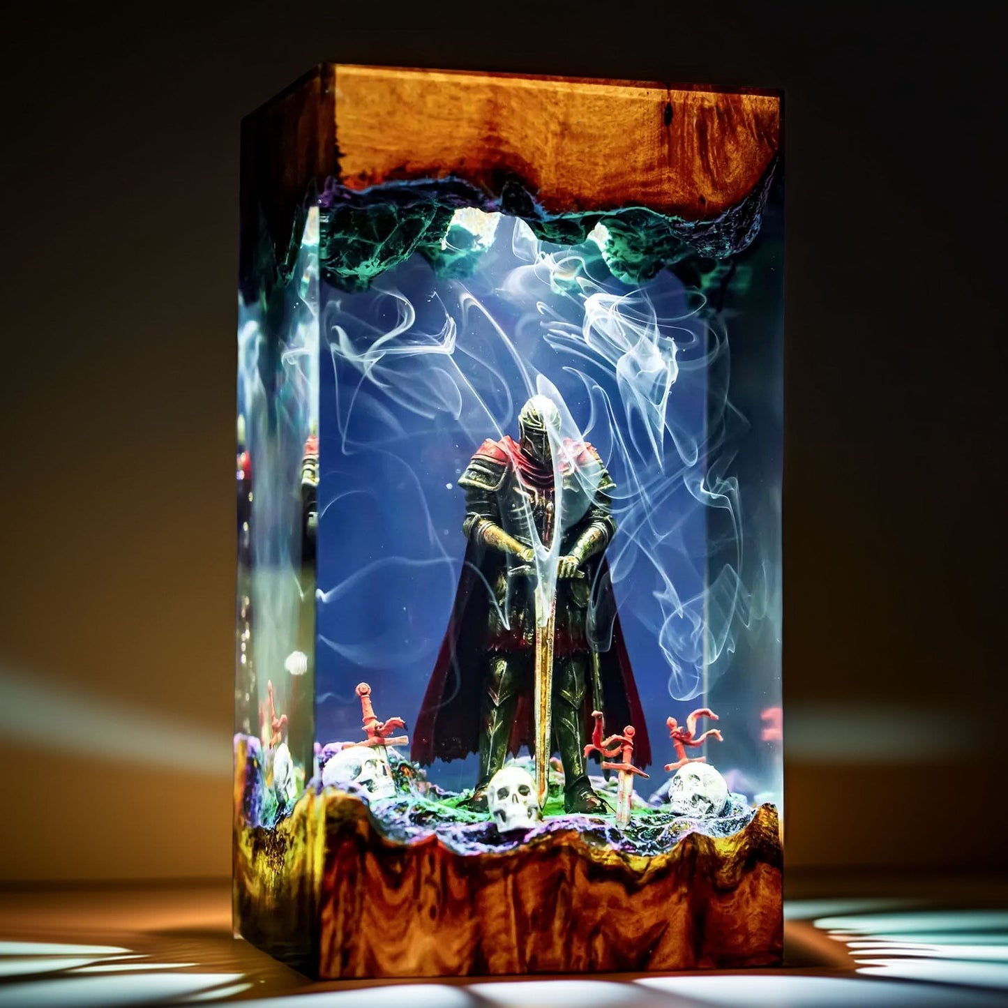 Cursed Crimson Knight Resin Lamp