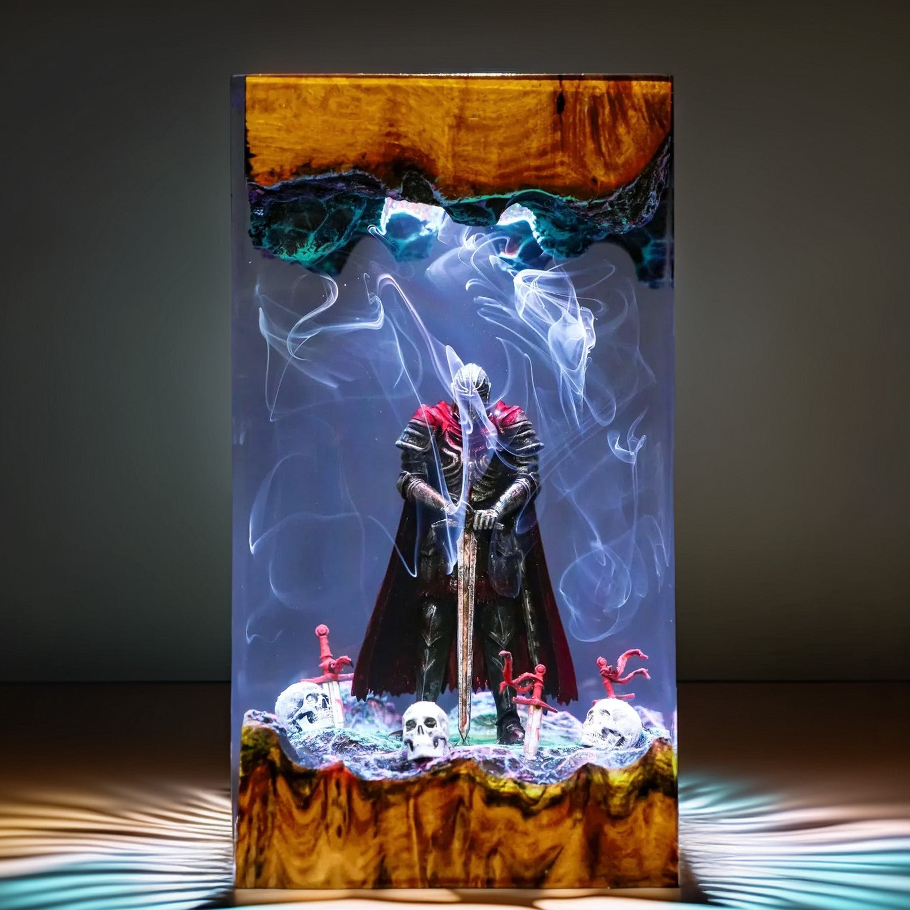 Cursed Crimson Knight Resin Lamp