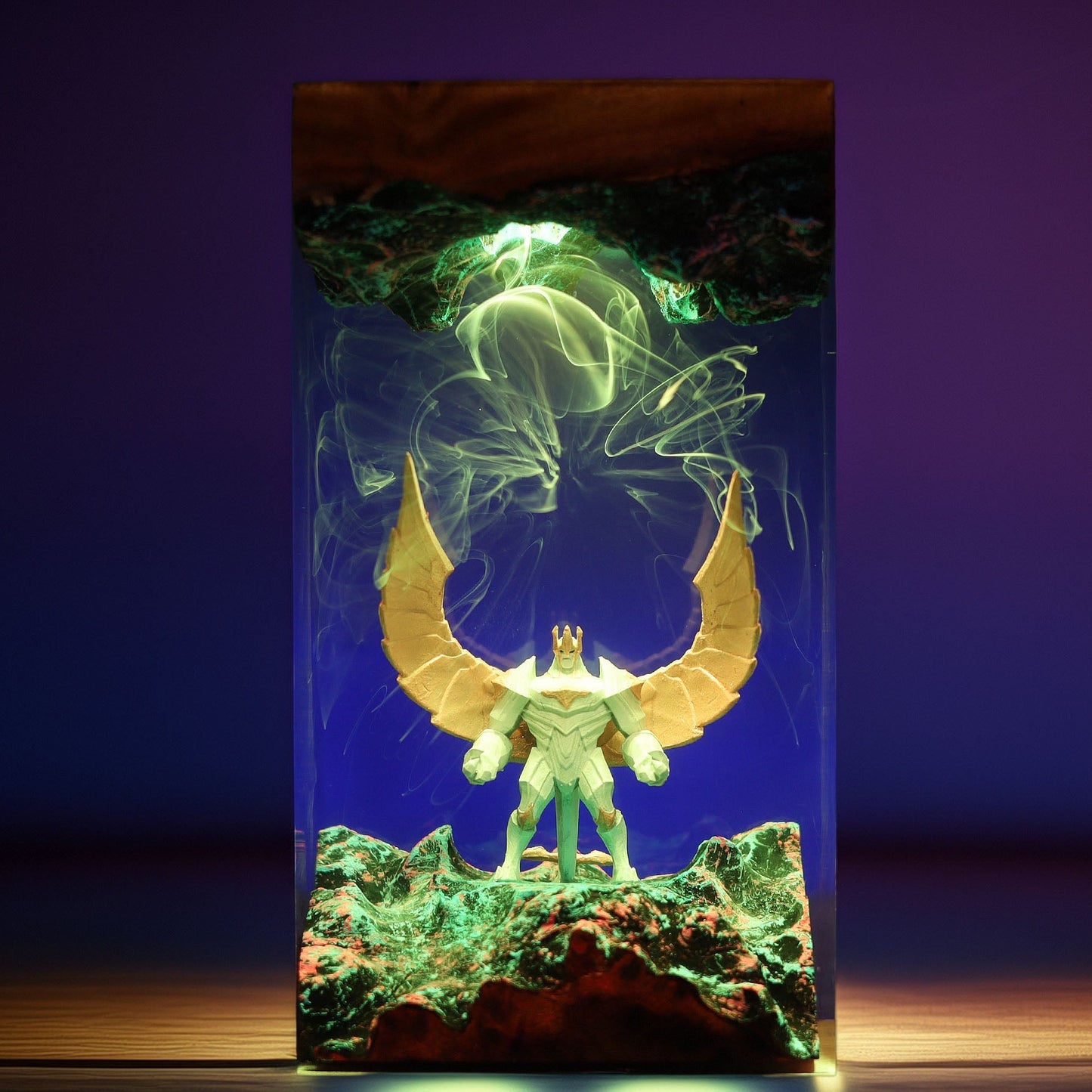 Stone Sentinel Guardian Resin Lamp