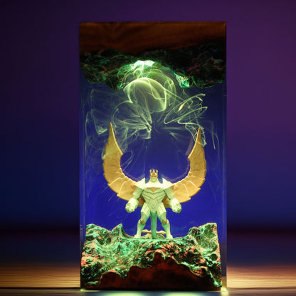 Stone Sentinel Guardian Resin Lamp