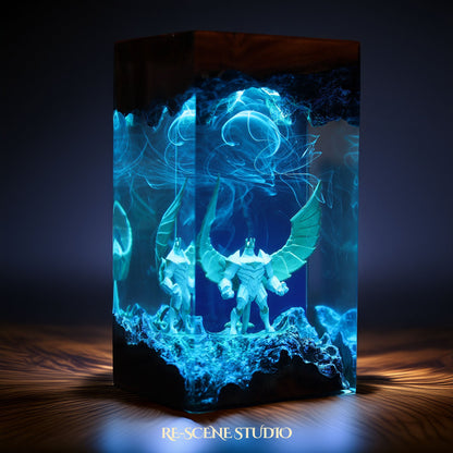 Stone Sentinel Guardian Resin Lamp