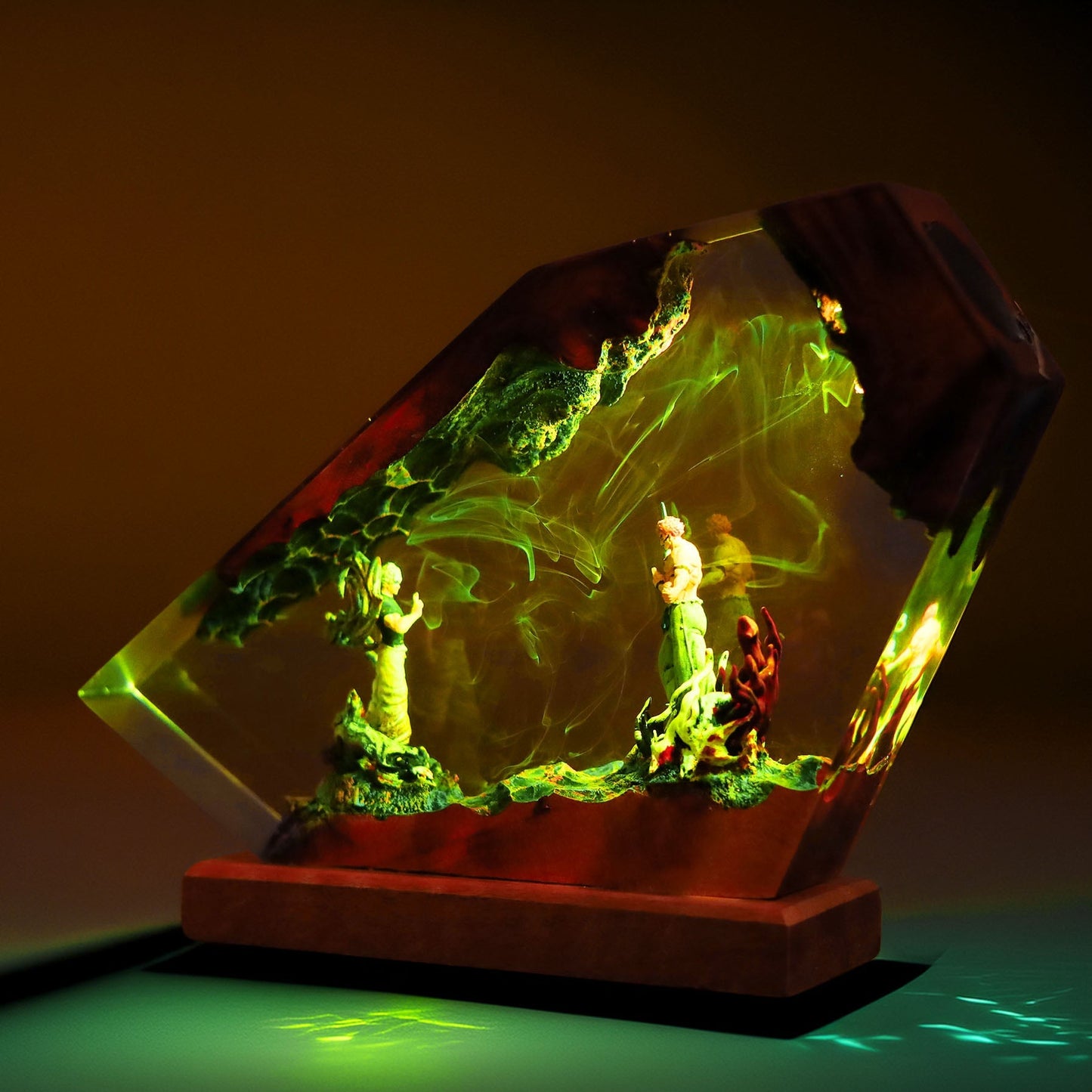 Six Eyes Blindfold Sorcerer Vs Four Armed Curse King Resin Lamp