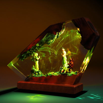 Six Eyes Blindfold Sorcerer Vs Four Armed Curse King Resin Lamp