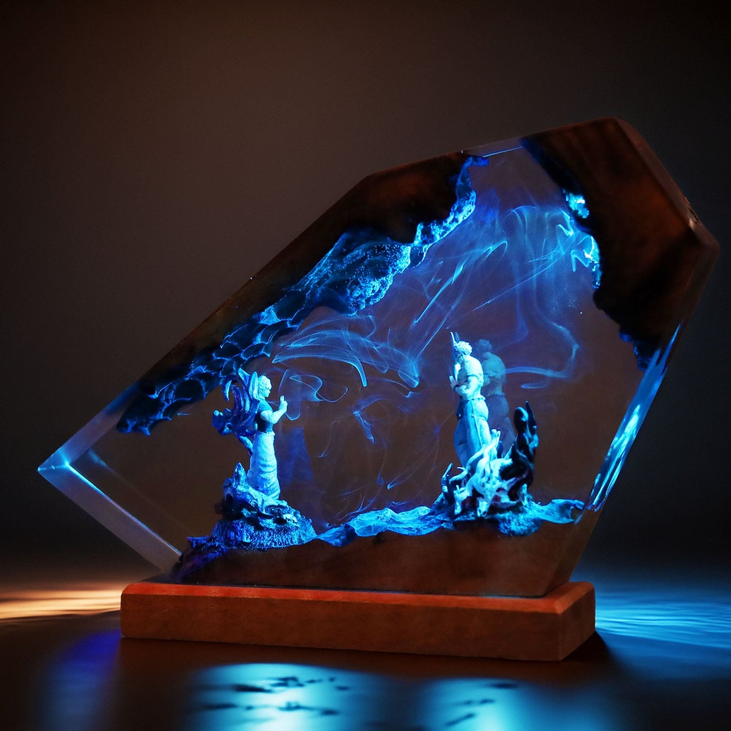Six Eyes Blindfold Sorcerer Vs Four Armed Curse King Resin Lamp